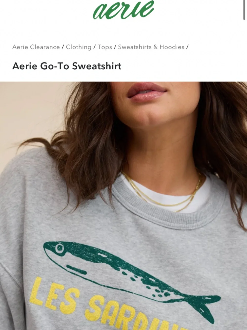 Aerie Go To Sweatshirt - Lea Sardines XXL - Picture 2 of 2